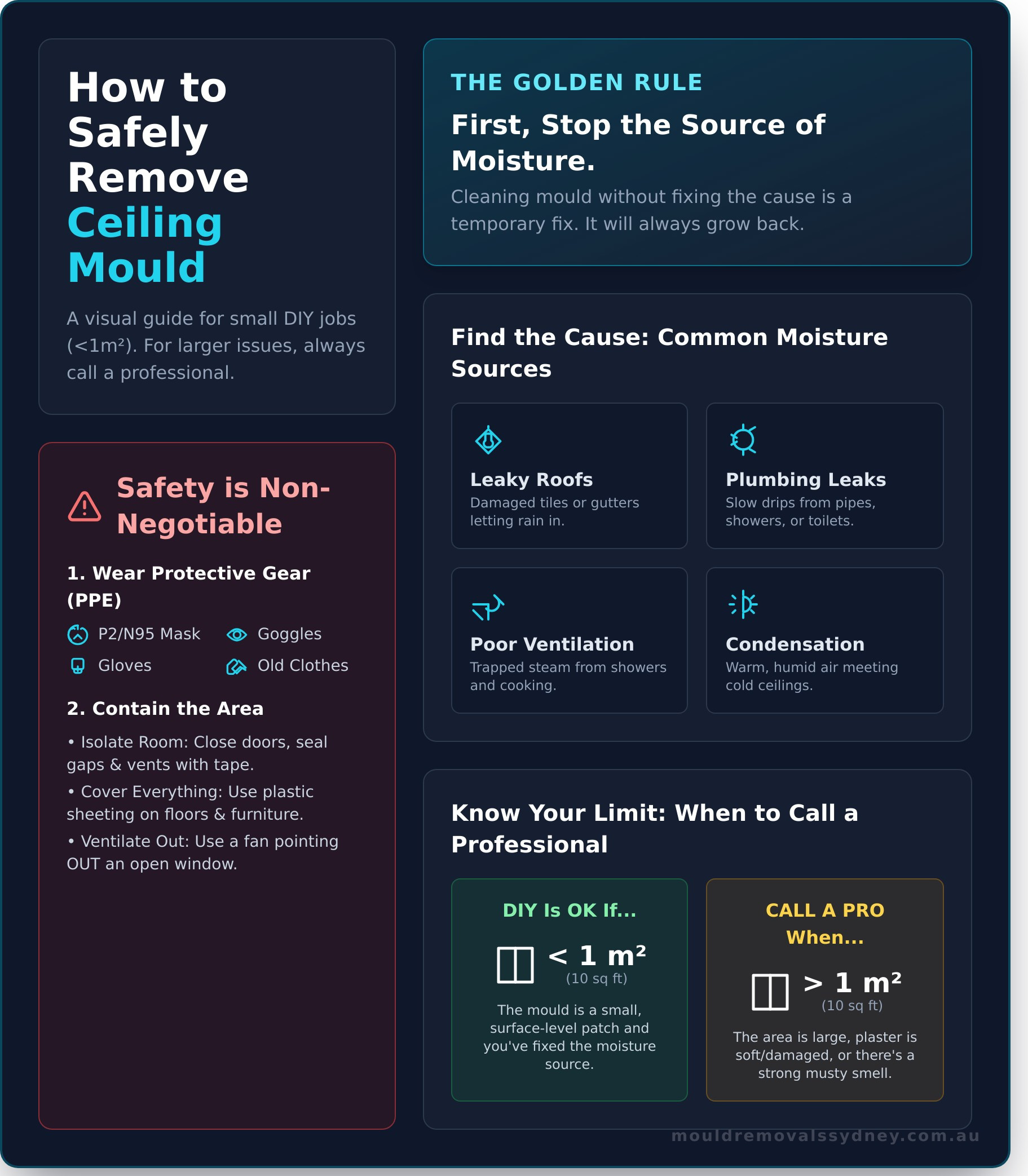 How to Remove Mould From Your Ceiling: A Step-by-Step Guide - Infographic