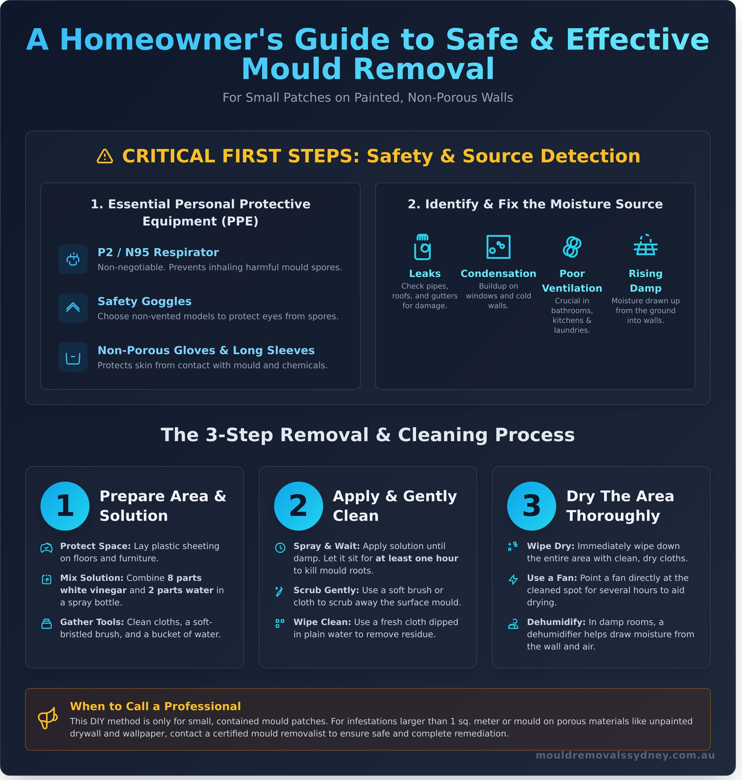 How to Remove Mould from Walls: A Step-by-Step Guide - Infographic