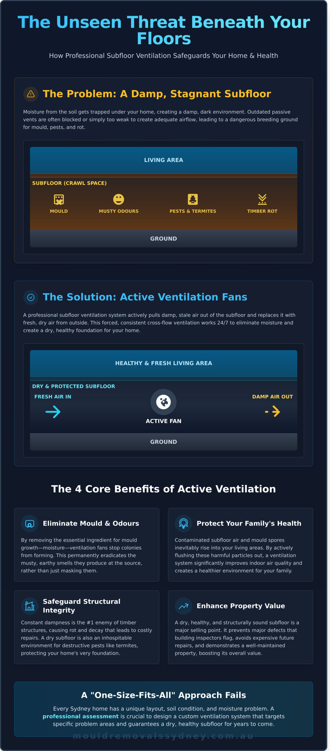 The Top 7 Benefits of Subfloor Ventilation Fans for a Healthier Sydney Home - Infographic