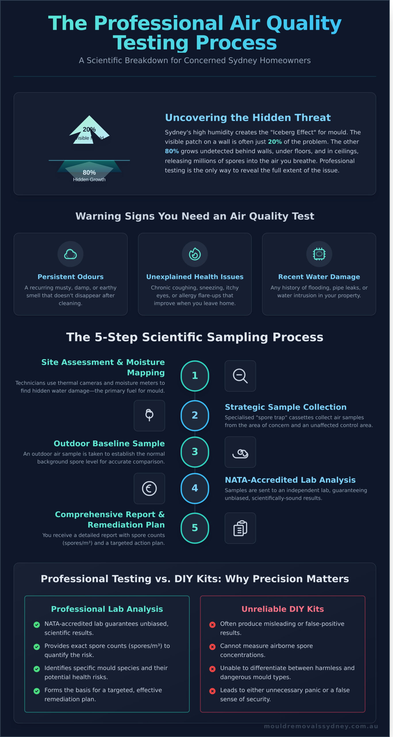 Air Quality Testing for Mould Sydney: The Comprehensive 2026 Homeowner’s Guide - Infographic